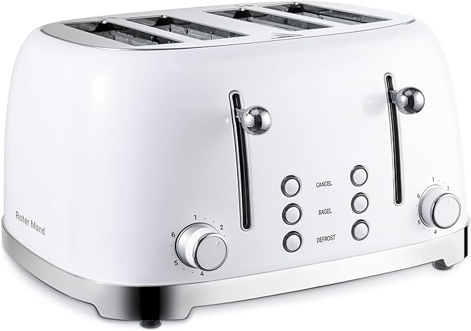 Roter Mond 4 Slice Toaster Retro Stainless Steel by RoterMond