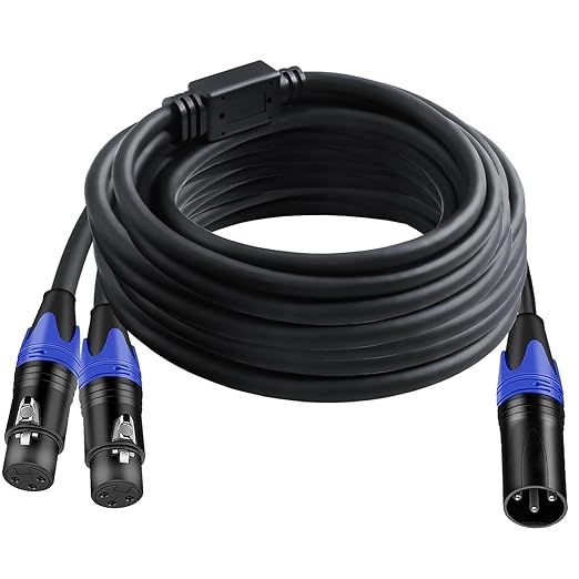 Seefeful 1 Male to 2 Female XLR Y Splitter Micrphone Cable, 3pin Female to Dual by Seefeful