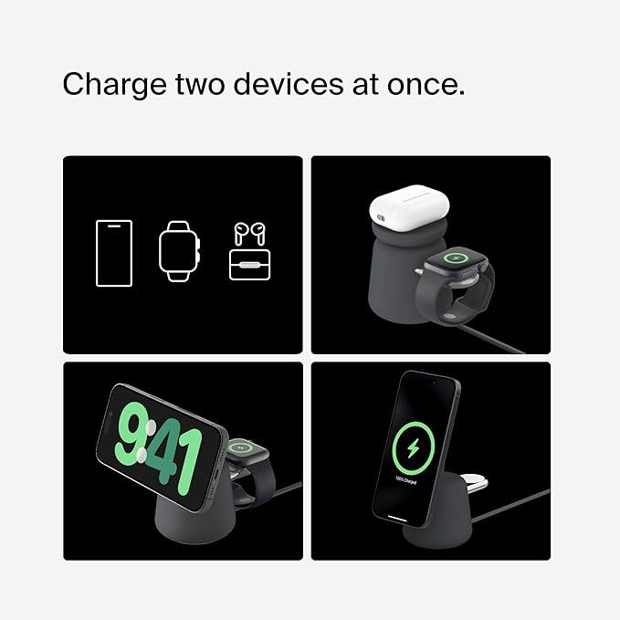 Belkin 2-in-1 Qi2 Wireless Charging Dock 15W Fast Charge iPhone Charger - Image 3
