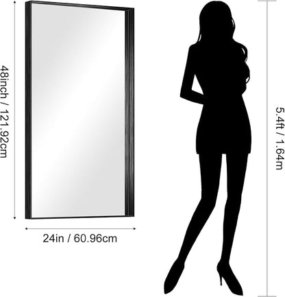 CIRCUMI Black Bathroom Mirror, Brushed Finish, Tempered Glass, Large Mirror - Image 8
