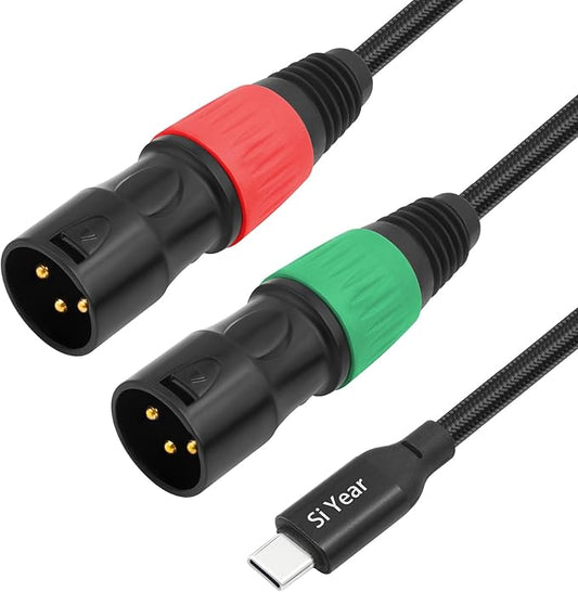 SiYear USB C to Dual XLR Male Audio Cable, Type C to 2 XLR Male Adapter Stereo by SiYear