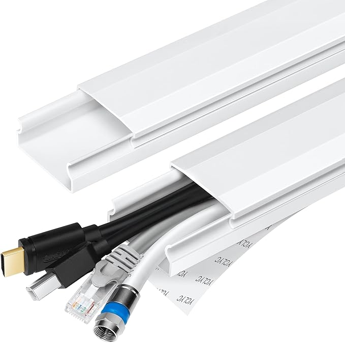 TV Cable Hider - 62.8in PVC Cord Hider Cable Management Wall, Paintable Cord by YCLYC