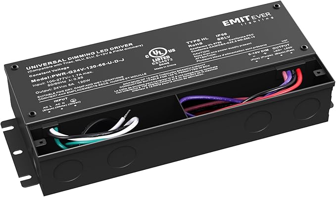 EMITEVER 120W Dimmable LED Driver, 24V Triac Dimmable Power Supply, AC to DC - Image 9