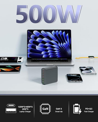 500W USB C Charger Block, 8-Port USB C Charging Station Fast Charging PD 120W - Image 3