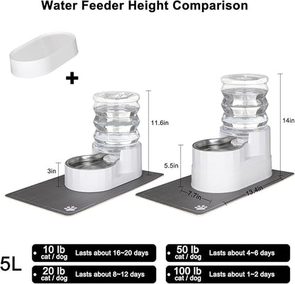 RIZZARI Automatic Pet Water Dispenser: 5L White Cats and Dogs Gravity Feeder - Image 2