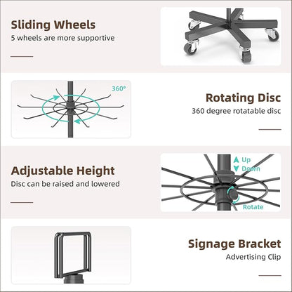 YEOOE Upgraded Retail Display Stand 7 Tier Spinning Display Stand, Movable Shop - Image 3