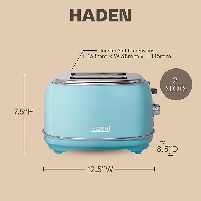 Haden Heritage 2 Slice Wide Slot Stainless Steel Toaster - Image 4
