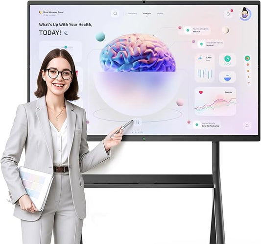 65" Smart Board for Classroom Office Home, All-in-One 4K Interactive Whiteboard by QIXZOCV