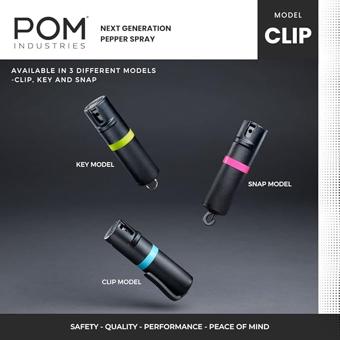 POM Pepper Spray Pocket Clip, Quick Flip Top Safety, Maximum Strength OC Formula - Image 6