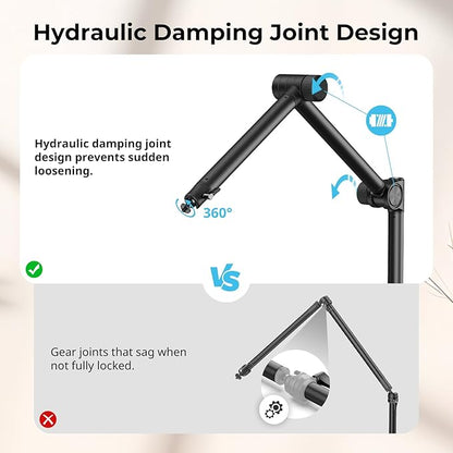 SMALLRIG Overhead 3-Section Desktop Camera Bracket, Damping Boom Arm Desk Mount - Image 2