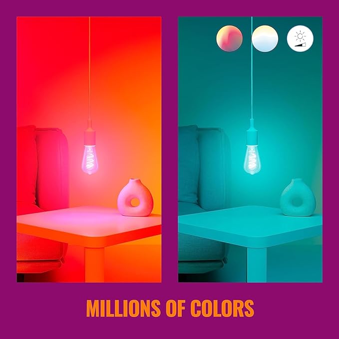 WiZ Color ST19 Color Filament LED Smart Bulb - Image 7