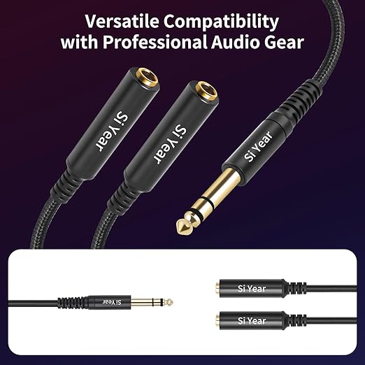 SiYear 1/4" Splitter Cable, 6.35mm TRS to Dual 1/4 inch Female Stereo Y - Image 9