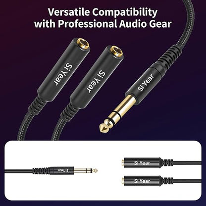 SiYear 1/4" Splitter Cable, 6.35mm TRS to Dual 1/4 inch Female Stereo Y - Image 9