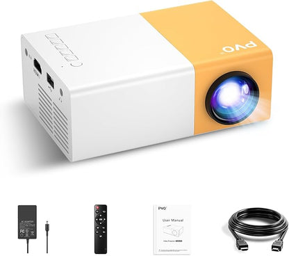 PVO Mini Projector Portable For Cartoon, Outdoor Video Projectors, LED Pico by PVO