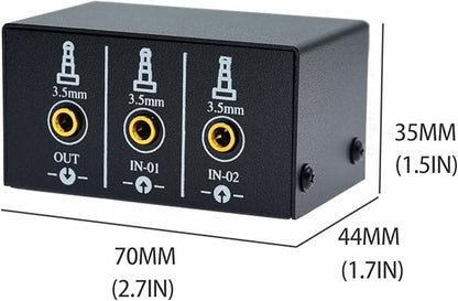 1/8" 1 in 2 Out or 2 in 1 Out Audio selector 3.5 mm TRS Stereo Channel 2 - Image 2