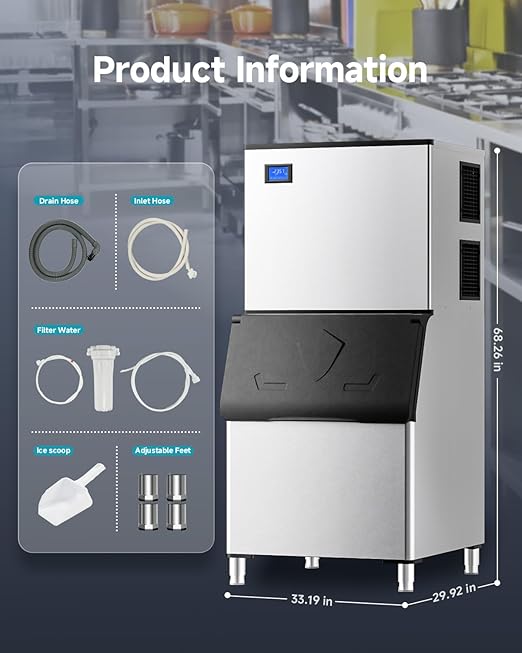 EUHOMY Commercial Ice Maker Machine, 800lbs/24H, Industrial Ice Machine - Image 8