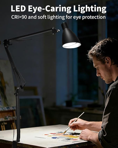 LED Desk Lamp for Home Office, Extra Tall Metal Swing Arm Architect Desk Lamp - Image 4