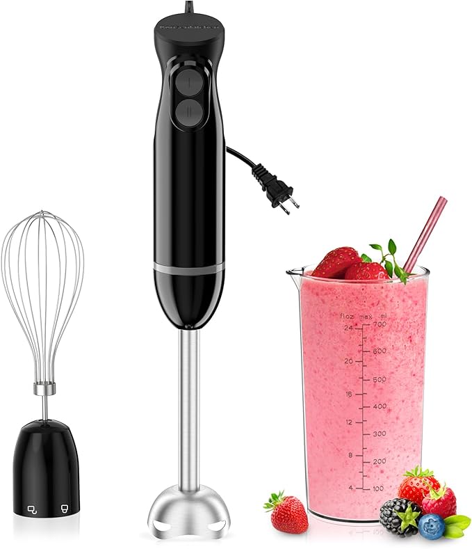 Bonsenkitchen Immersion Blender Handheld, 2 Mixing Speed Hand Blender Electric by Bonsenkitchen