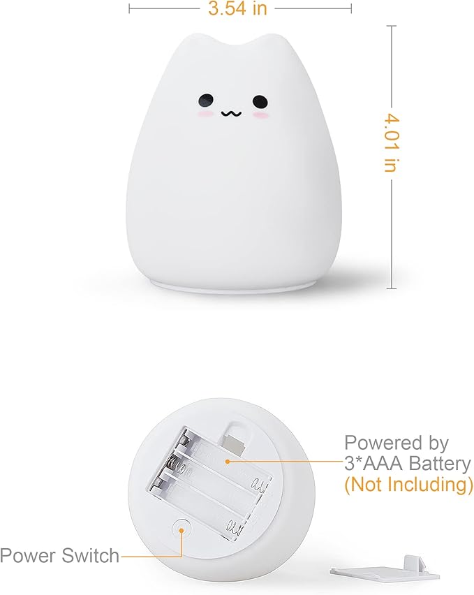 LED Cat Night Light, Battery Powered Night Light - Image 5