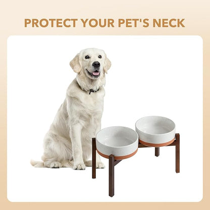 Ceramic 8.2inch Raised Double Dog Bowls Set - Image 6