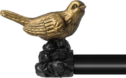 1 or 7/8 Inch Bird-Shaped Decorative Finials for Curtain Rods,Curtain Rod Ends Metal Curtain Rod Finials Ends Easy to Install Set of 2 Rod End (Gold)