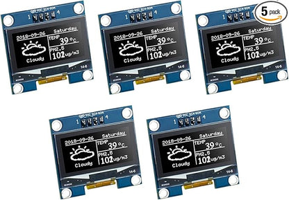 Hosyond 5 Pcs 1.3 Inch IIC I2C OLED Display Module 128x64 Pixel SH1106 Screen by Hosyond
