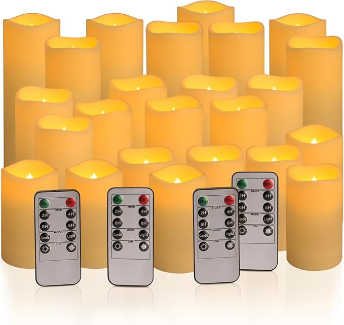 Set of 24 Waterproof Outdoor Flameless Candles, LED Candles - Image 8