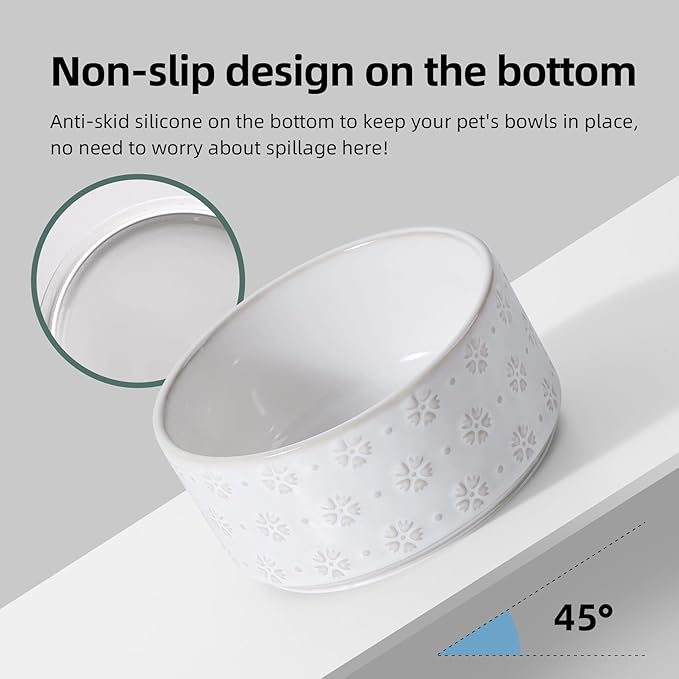 6.1inch Ceramic Raised Double Bowls Set - Image 4