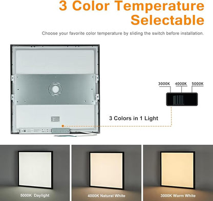 Mcacggo 2x2 FT LED Flush Mount Panel Light 5000K 4000K 3000K Selectable & - Image 3