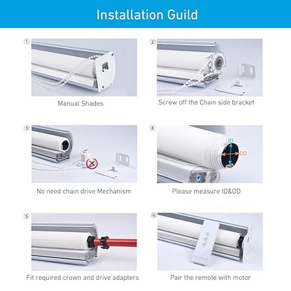 Rollerhouse DC12V EY2512 Shade Motor Electric Blind Motor Remote Control Wired - Image 7