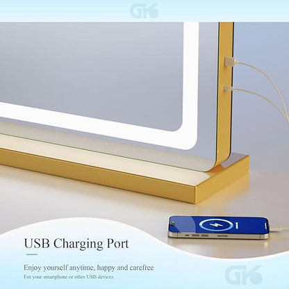 Makeup Vanity Mirror with USB Charging Port 19" L x 24" W LED Makeup Mirror - Image 3