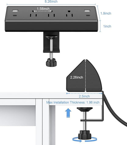 Jgstkcity Desk Clamp Power Strip, 40W Total Fast Charging Station, 2 PD 20W USB - Image 6