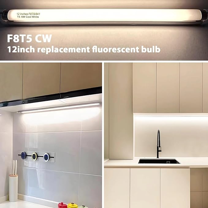 8 Pack F8T5/CW Fluorescent Bulbs, T5 12 inch 8 Watts Under Cabinet Light Bulb - Image 6