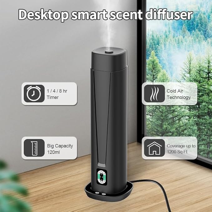 Waterless Scent Diffuser – 1200 Sq Ft Coverage, Essential Oil Diffuser - Image 5