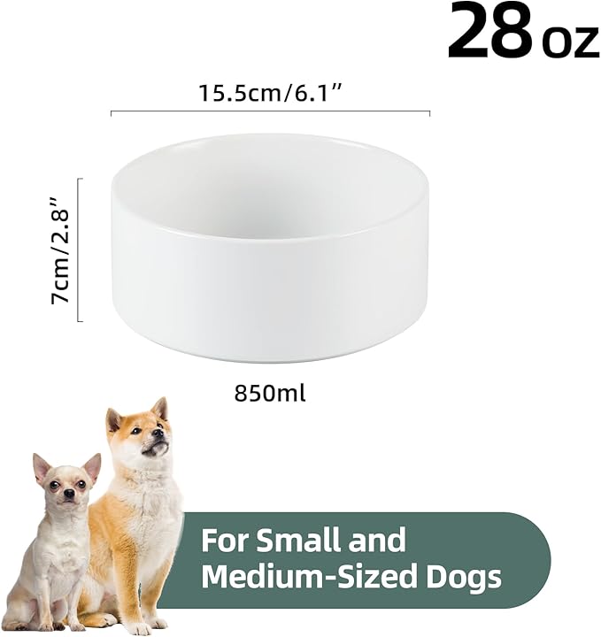 Ceramic 6.1inch Non-Slip Dog Food and Water Bowl - Image 2