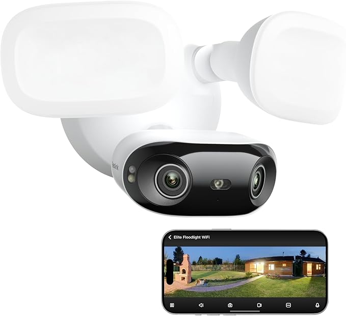 REOLINK Elite Floodlight WiFi, 4K 8MP 180° Panoramic Wired Floodlight Camera by REOLINK