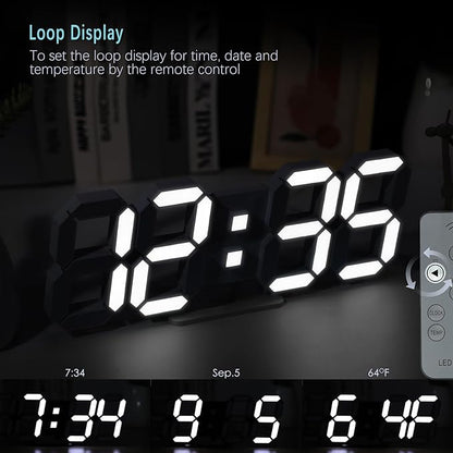 KOSUMOSU Wall Clock 15" 3D LED Digital Clock - Image 6