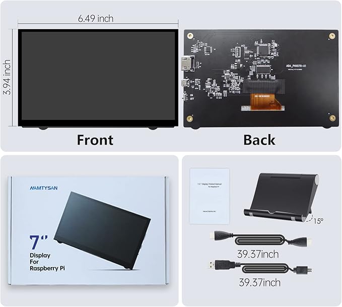 HAMTYSAN Raspberry Pi Screen, 7 Inch Portable Monitor External Display 800x480 - Image 8