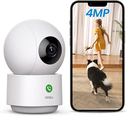 aosu 4MP Security Camera Indoor, 2.5K Baby Monitor Pet Camera 360° by AOSUSecurityOffical