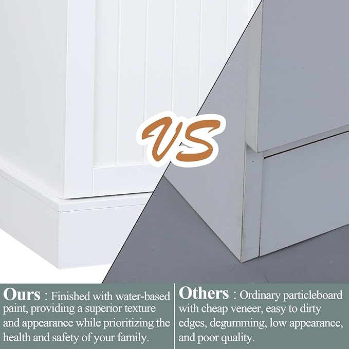 Sideboard Buffet Cabinet with 2 Drawers, Farmhouse Kitchen Pantry with - Image 8