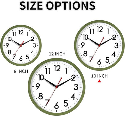 AKCISOT Wall Clock 10 Inch Silent Non-Ticking Modern Clocks Battery Operated - Image 2