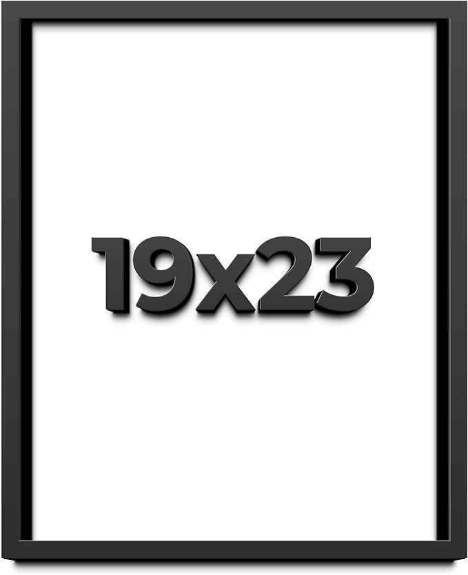 19x23 Shadow Box Frame Black | 1 Inch Deep Solid Wood Shadowbox Display | UV by CustomPictureFrames