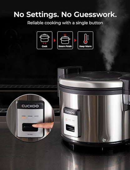 CUCKOO Commercial Rice Cooker & Warmer, Extra Large Rice Cooker 30-Cup Uncooked - Image 4