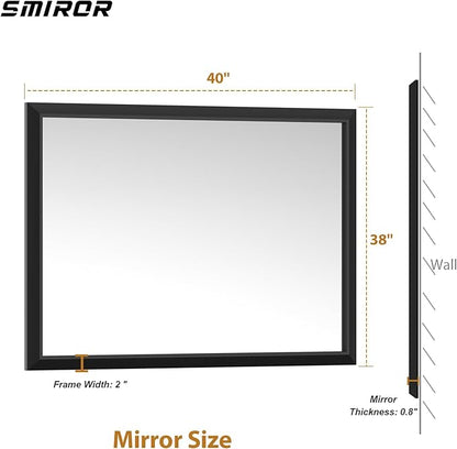 SMIROR Matte Black Bathroom Mirror - Image 2