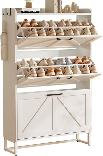 EOYUTLLY Shoe Cabinet Storage for Entryway, Narrow Shoe Rack - Image 9