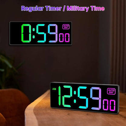 Soobest Large LED Digital Wall Clock 8 RGB Color Changing Display, Corded Plug - Image 3