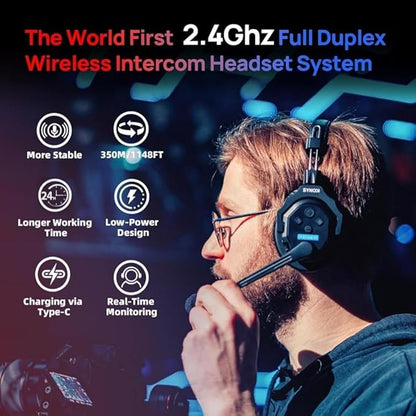 SYNCO XTALK X2 Wireless Headset Intercom System 2.4GHz 400 Meters Noise - Image 4