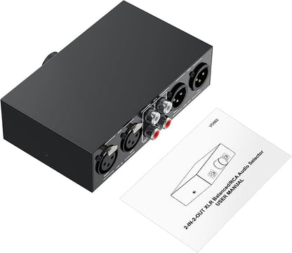 PROZOR 2-IN-2-OUT XLR Balanced/RCA Converter Audio Selector Splitter | Passive - Image 8