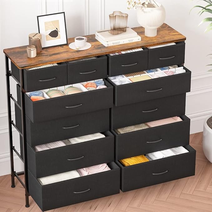 Large Dresser for Bedroom with 12 Deep Drawers, Tall Fabric Drawer Dresser - Image 8