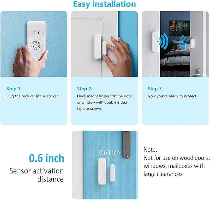 Door Chime, Wireless Door Open Sensor Alarm When Entry Business/Office/Store - Image 6
